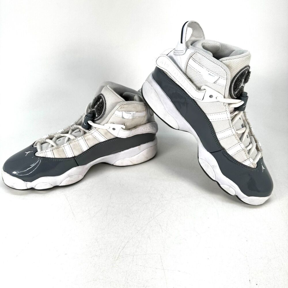 Nike Air Jordan 6 Rings White/Cool Grey Size Big Kids 5Y=Woman's 6.5 323419-121